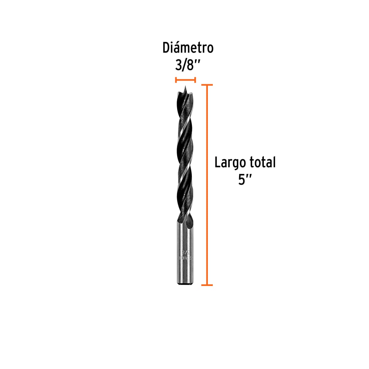 Broca con punta centradora 3/8´´ para madera, Truper3