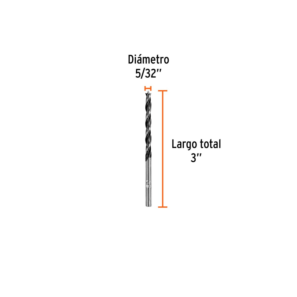 Broca con punta centradora 5/32´´ para madera, Truper3