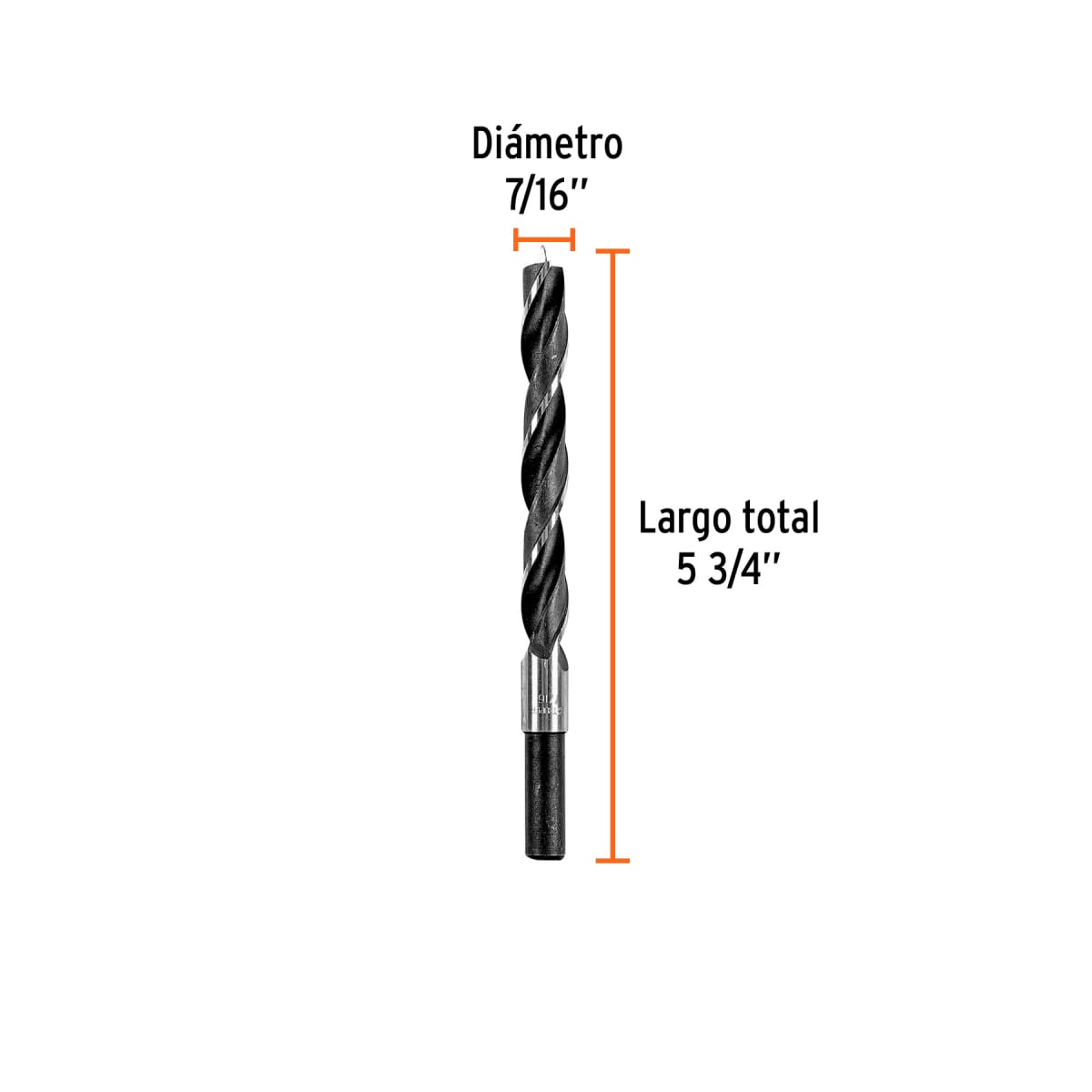 Broca con punta centradora 7/16´´ para madera, Truper3