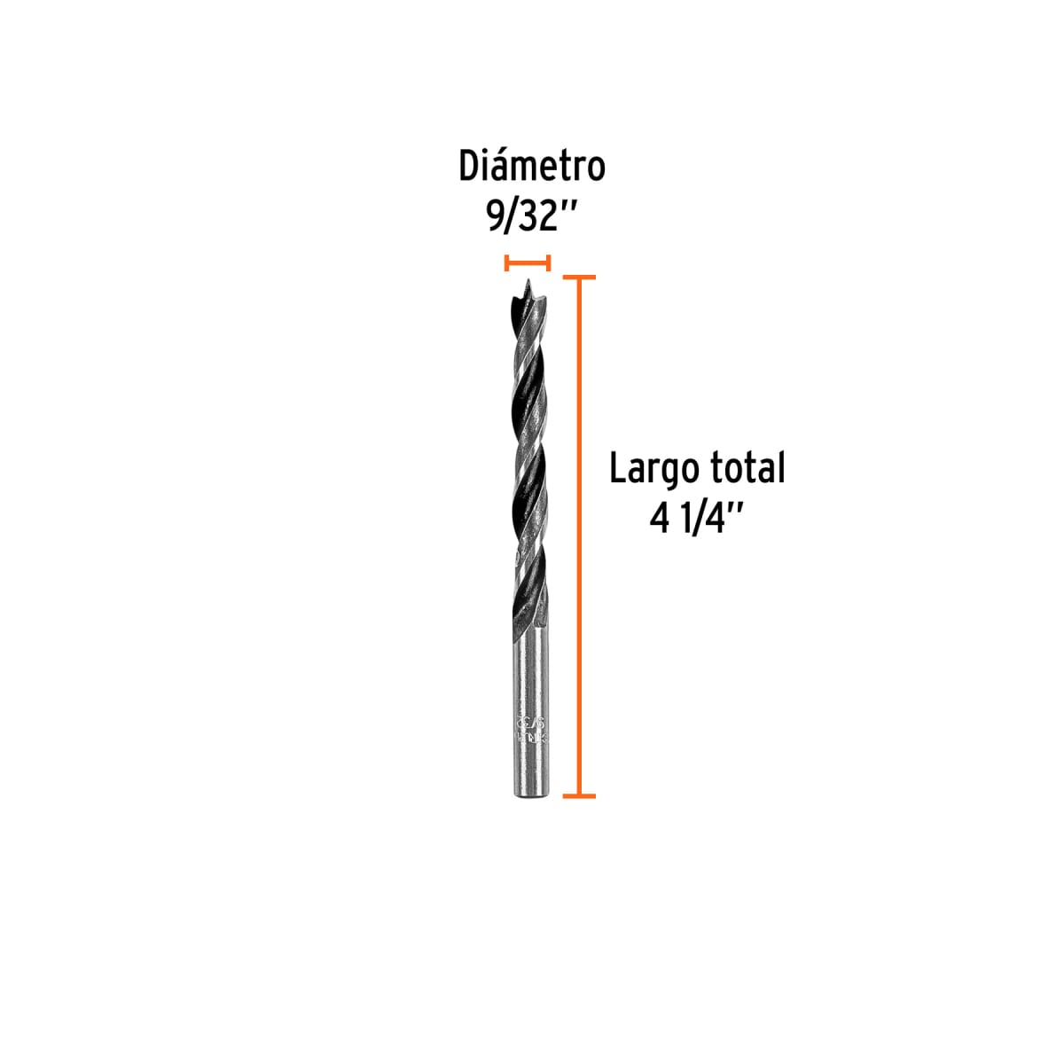 Broca con punta centradora 9/32´´ para madera, Truper3