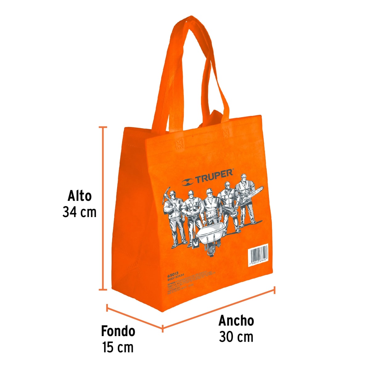 Bolsa ecologica naranja 30 x 40 cm2