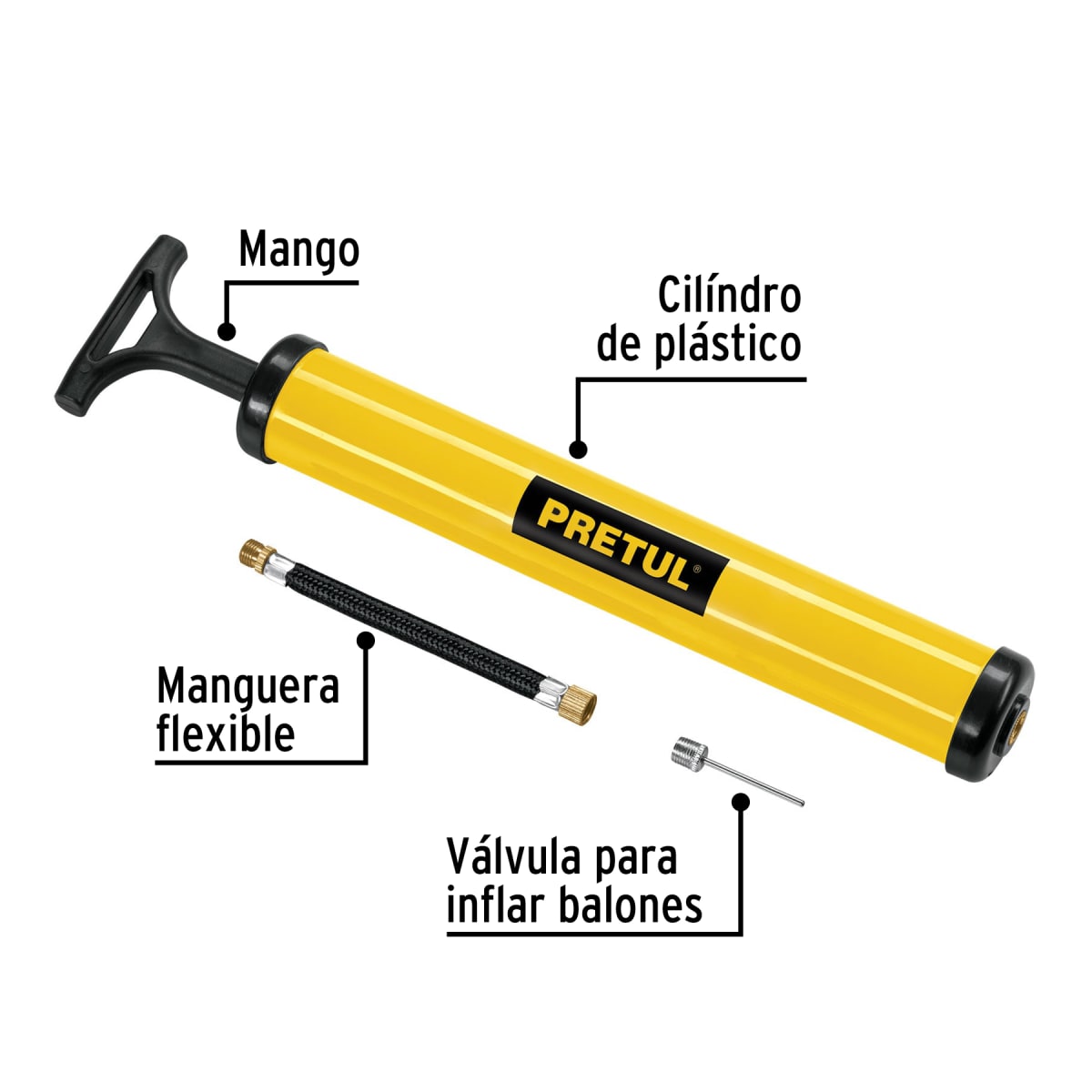 Mini Inflador manual para balones 14.5 psi Pretul2
