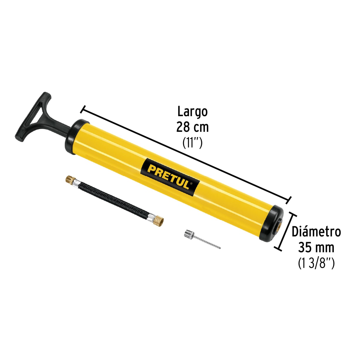 Mini Inflador manual para balones 14.5 psi Pretul4