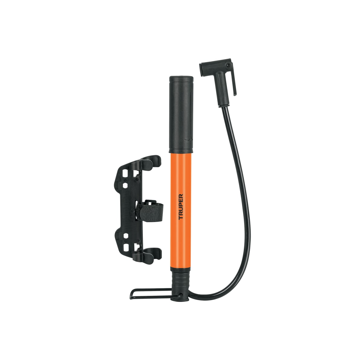 Mini inflador manual de aluminio para bicicleta 60 PSI Truper1