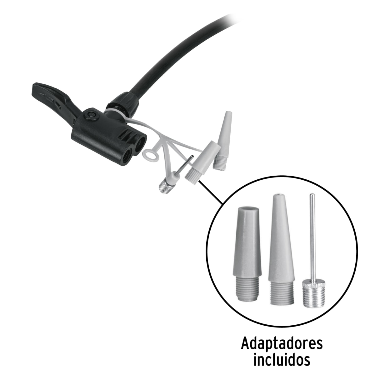 Inflador Para Bicicletas Piscinas Pelotas Aguja Pretul4