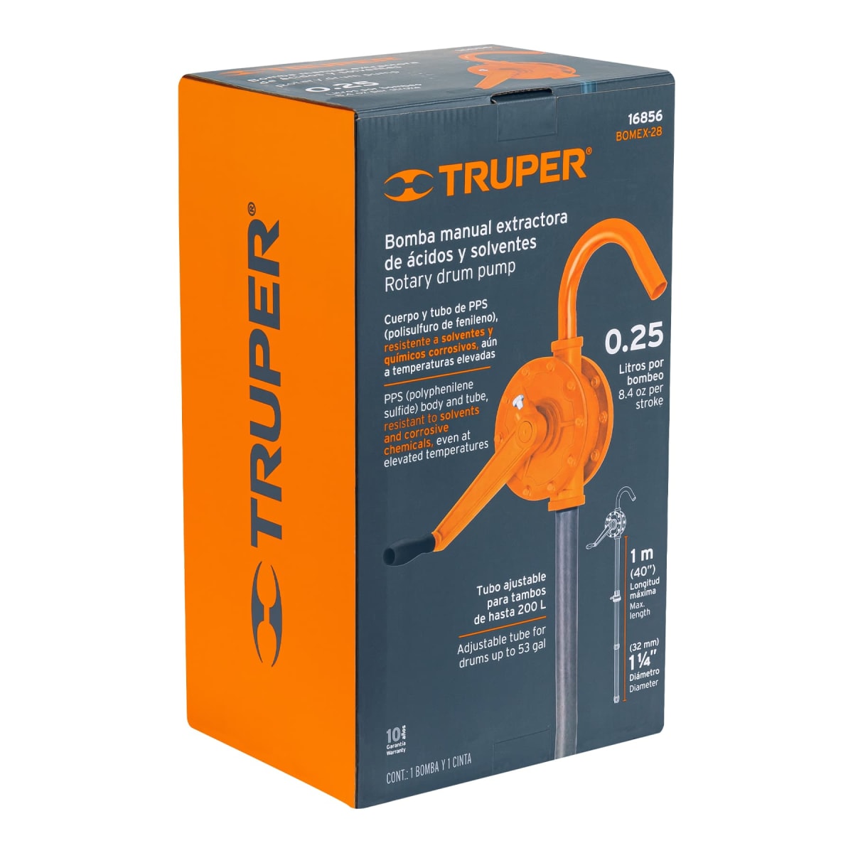 Bomba extractora de ácidos con manivela Truper5