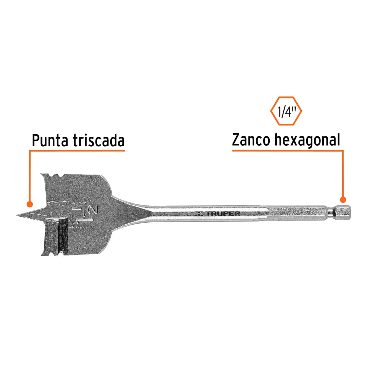 Broca paleta 1-1/2´´ para madera, Truper2