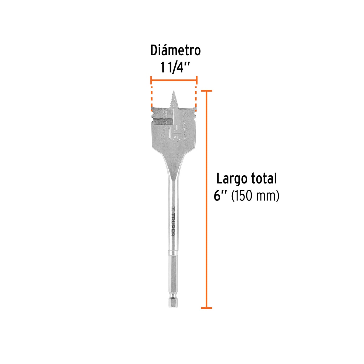 Broca paleta 1-1/4´´ para madera, Truper3