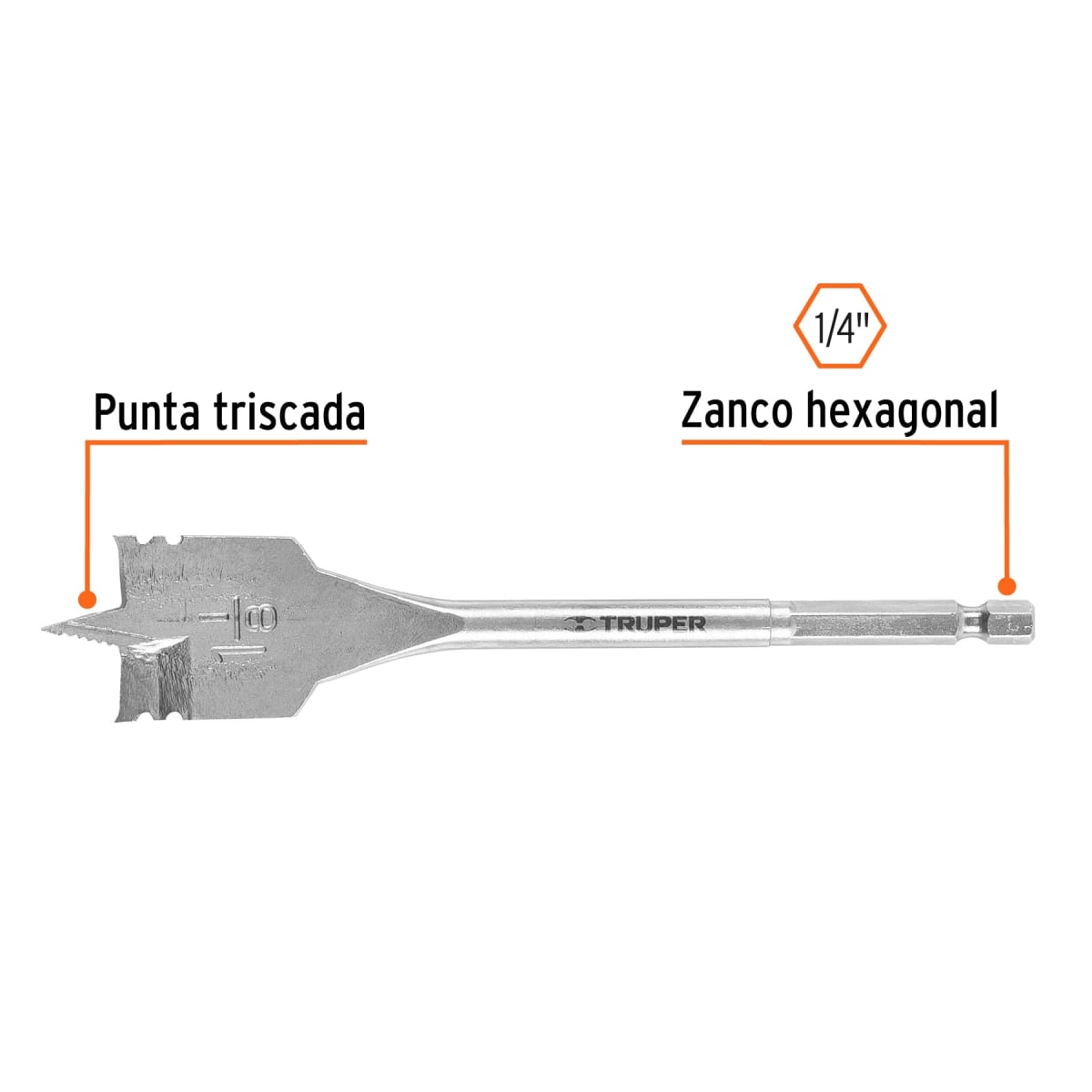 Broca paleta 1-1/8´´ para madera, Truper2