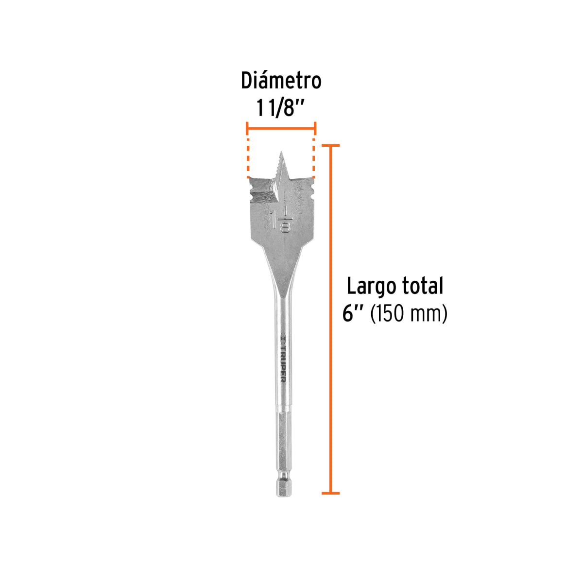 Broca paleta 1-1/8´´ para madera, Truper3
