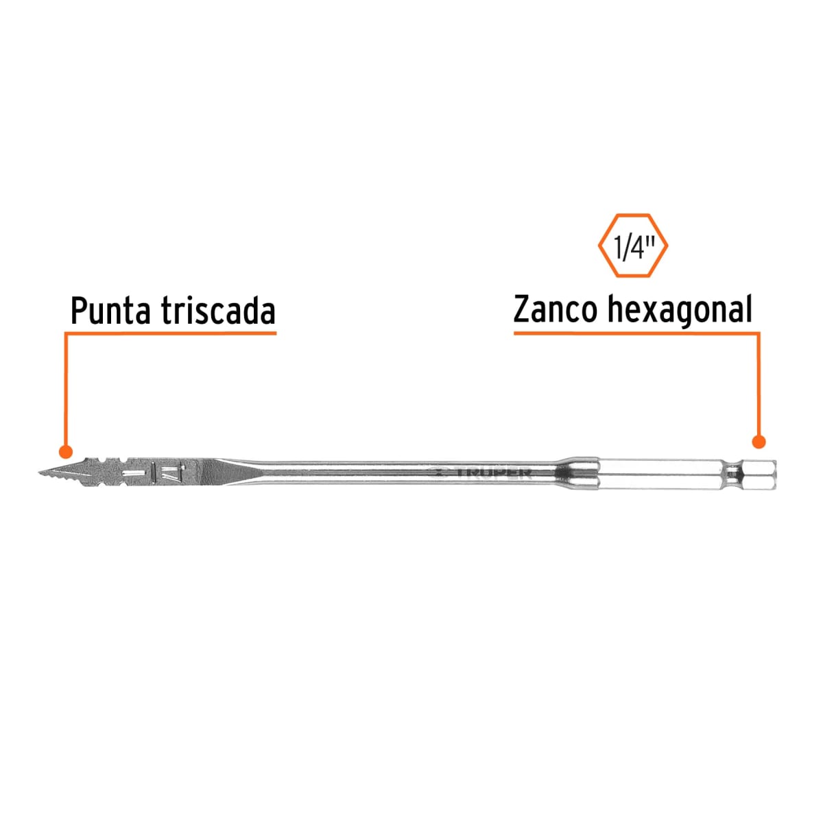 Broca paleta 1/4´´ para madera, Truper2