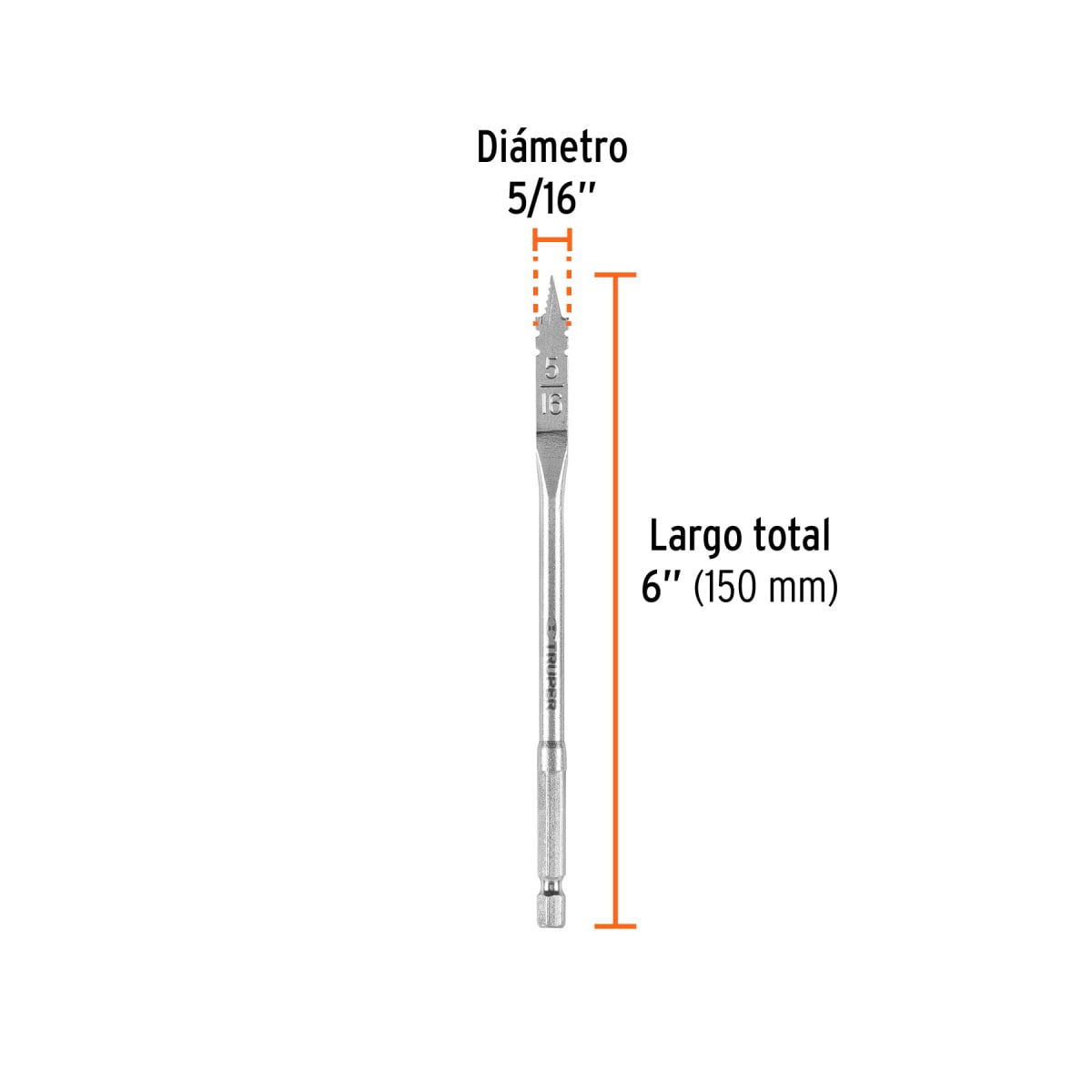Broca paleta 5/16´´ para madera, Truper3