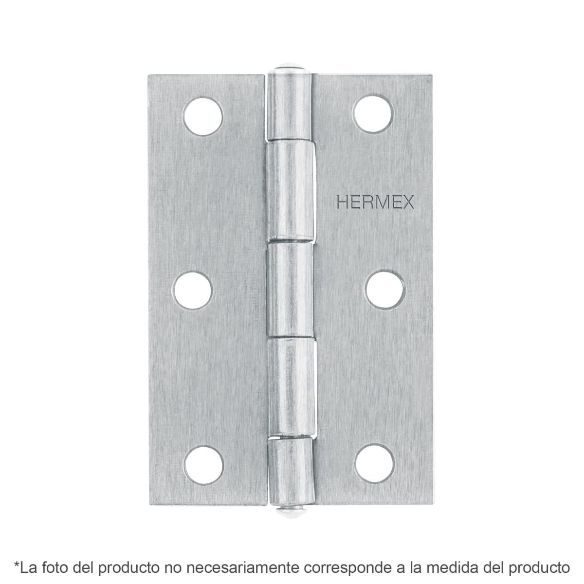 Bisagra rectangular 1´´ acero pulido, cabeza media bola, Hermex (Caja de 20 unidades)1