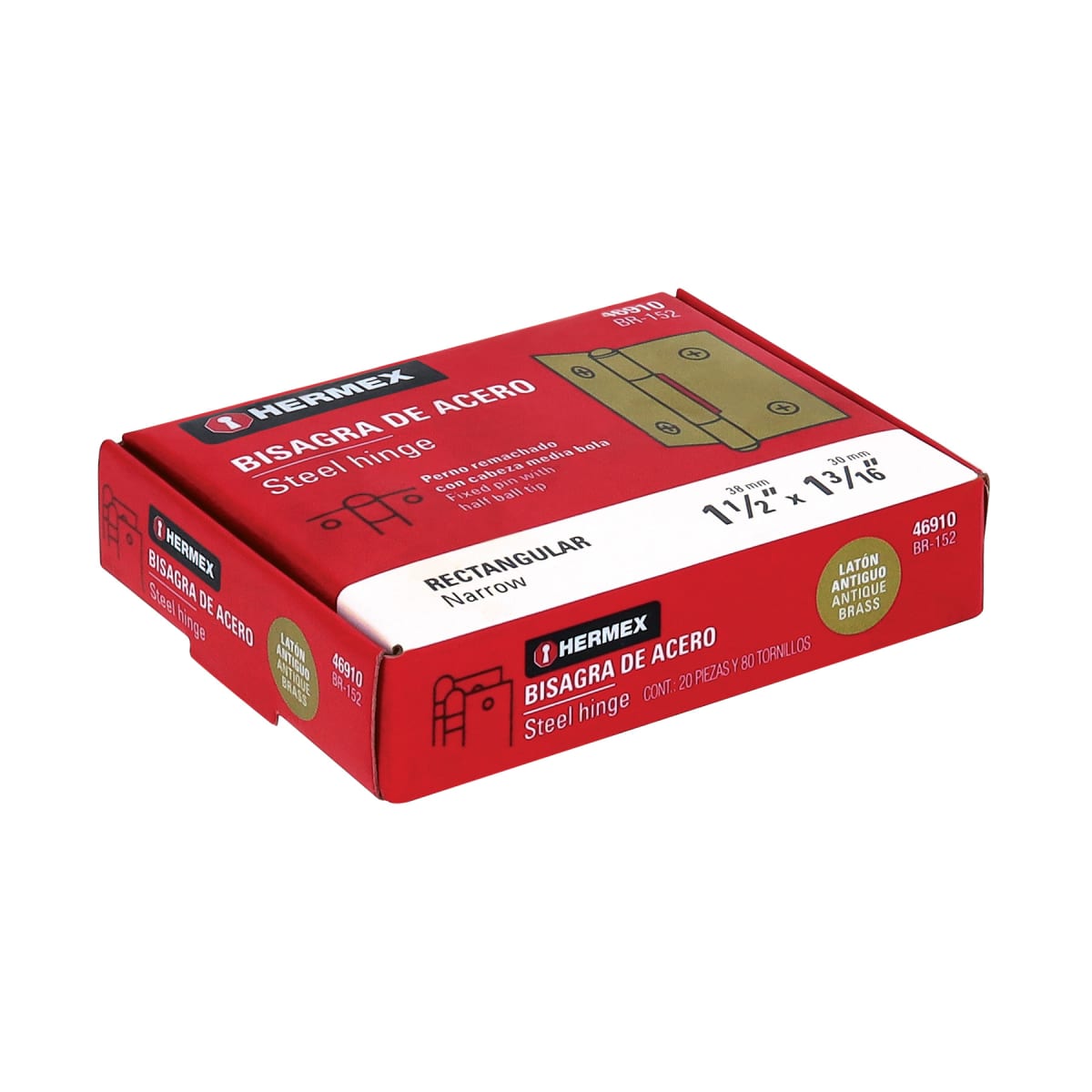 Bisagra rectangular 1-1/2