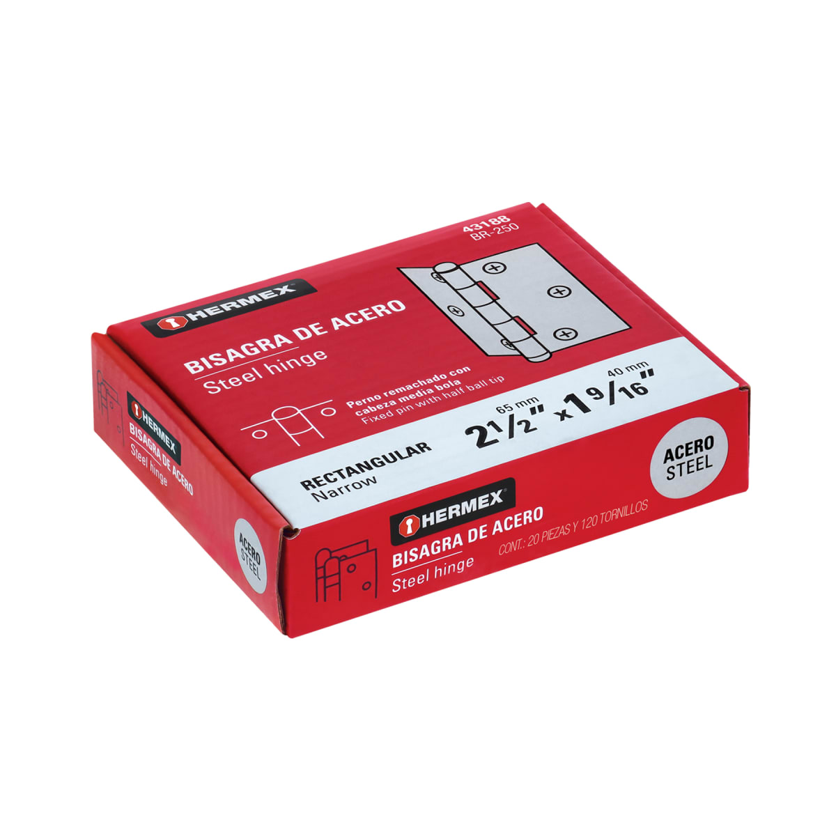 Bisagra rectangular 2-1/2