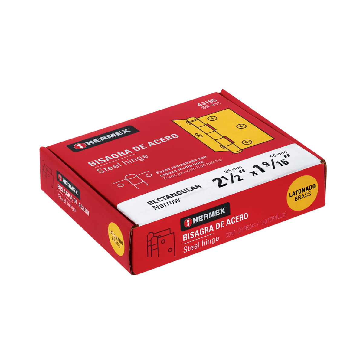 Bisagra rectangular 2-1/2