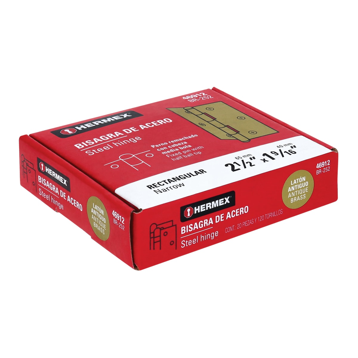 Bisagra rectangular 2-1/2