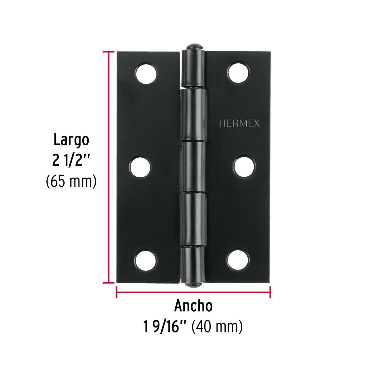 Bisagra rectangular 2-1/2