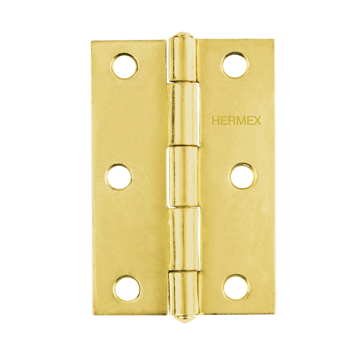 Bisagra rectangular 3´´acabado dorado, cabeza media bola, Hermex (Caja de 20 unidades)1