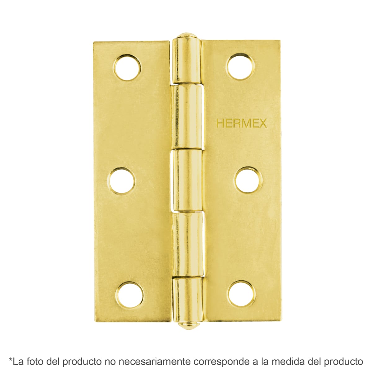 Bisagra rectangular 3-1/2´´ acabado dorado, cabeza media bola, Hermex (Caja de 10 unidades)1