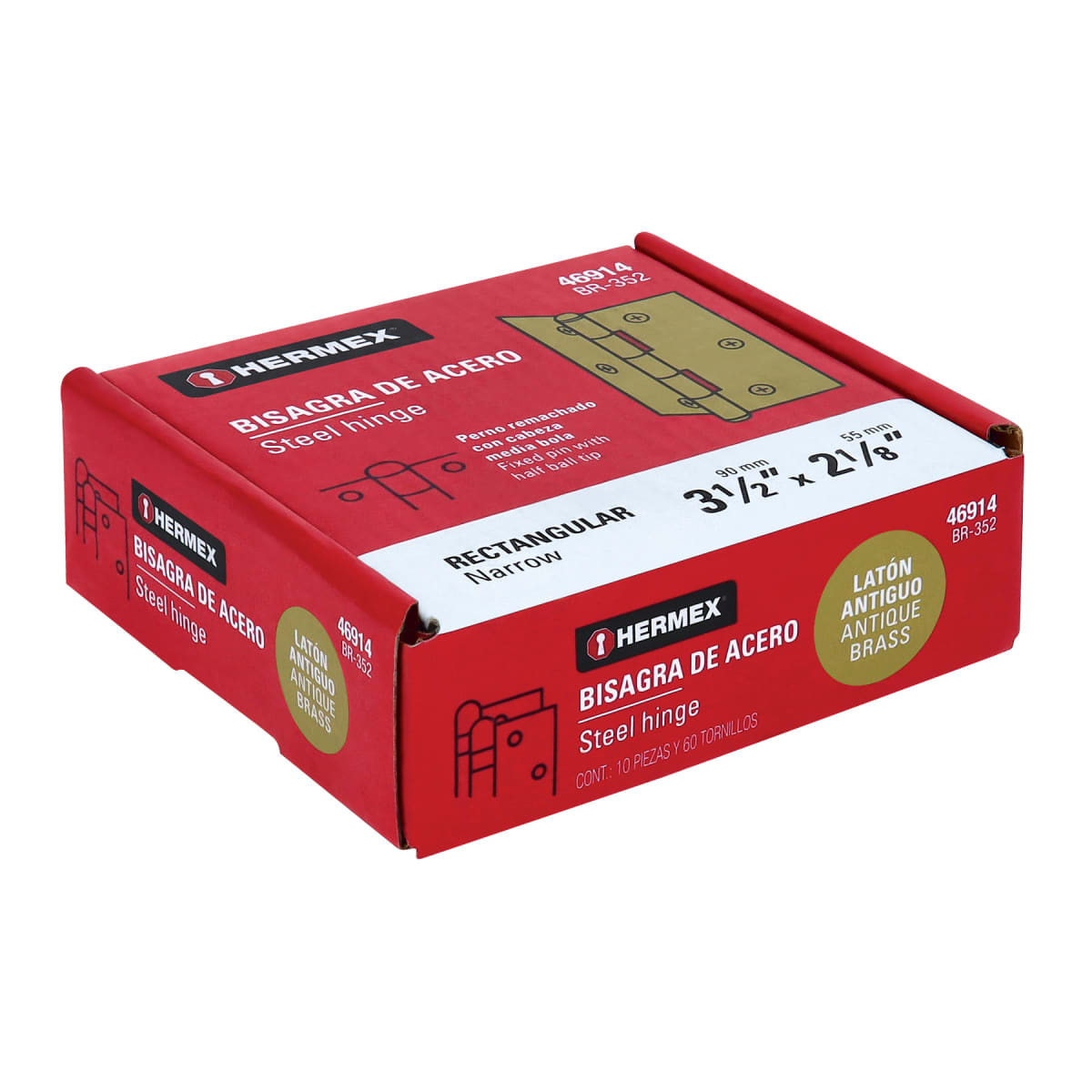 Bisagra rectangular 3-1/2