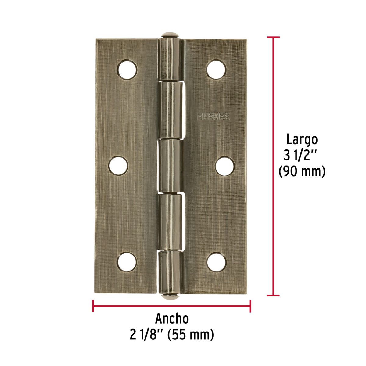 Bisagra rectangular 3-1/2