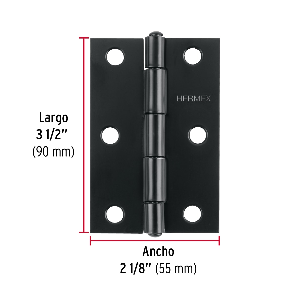 Bisagra rectangular 3-1/2