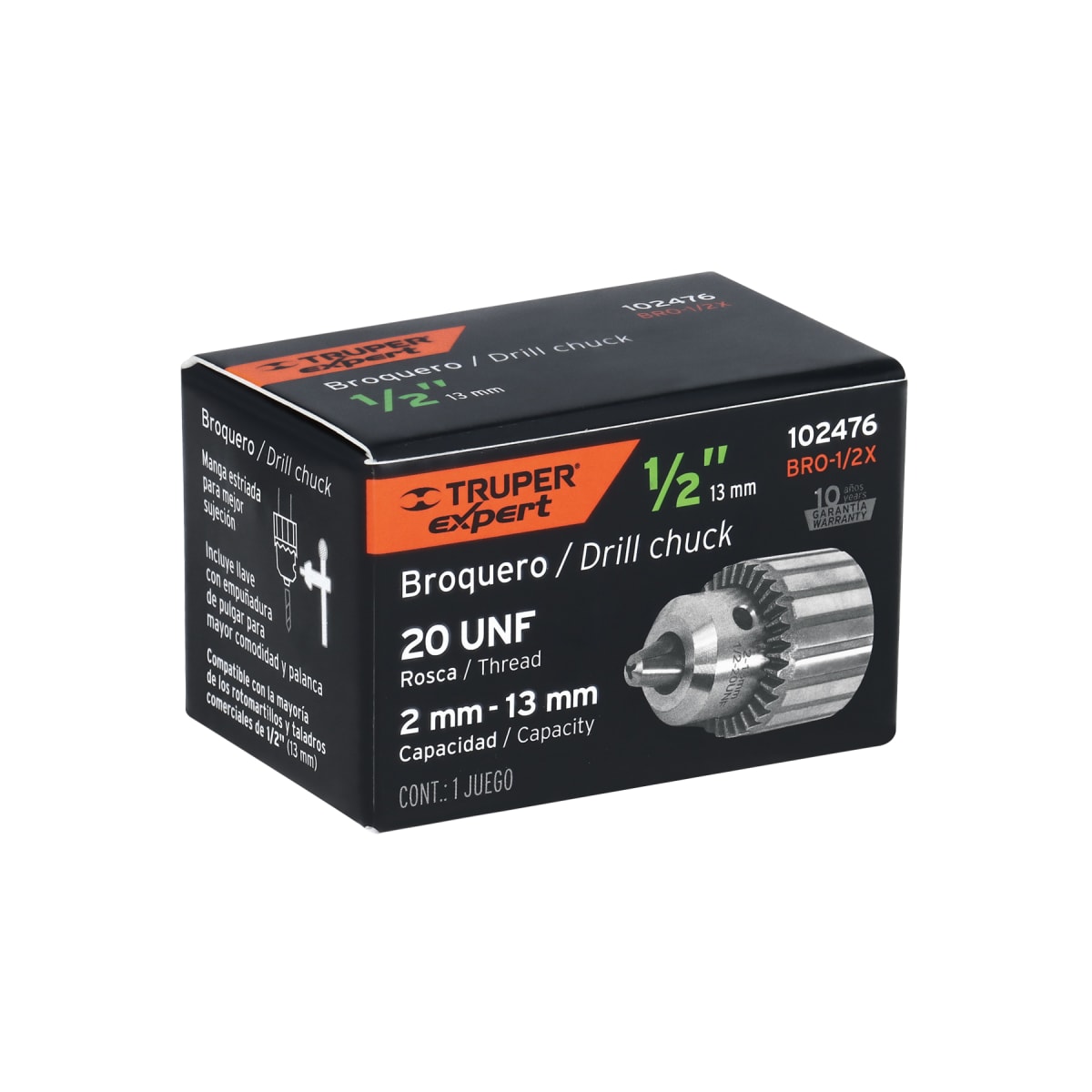 Broquero uso rudo con llave, 1/2', Truper3