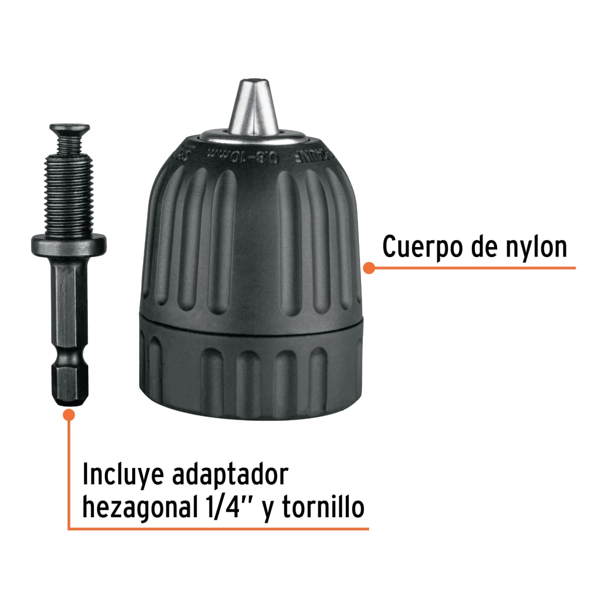 Broquero cierre rápido 3/8' con adaptador Hex de 1/4' Truper2
