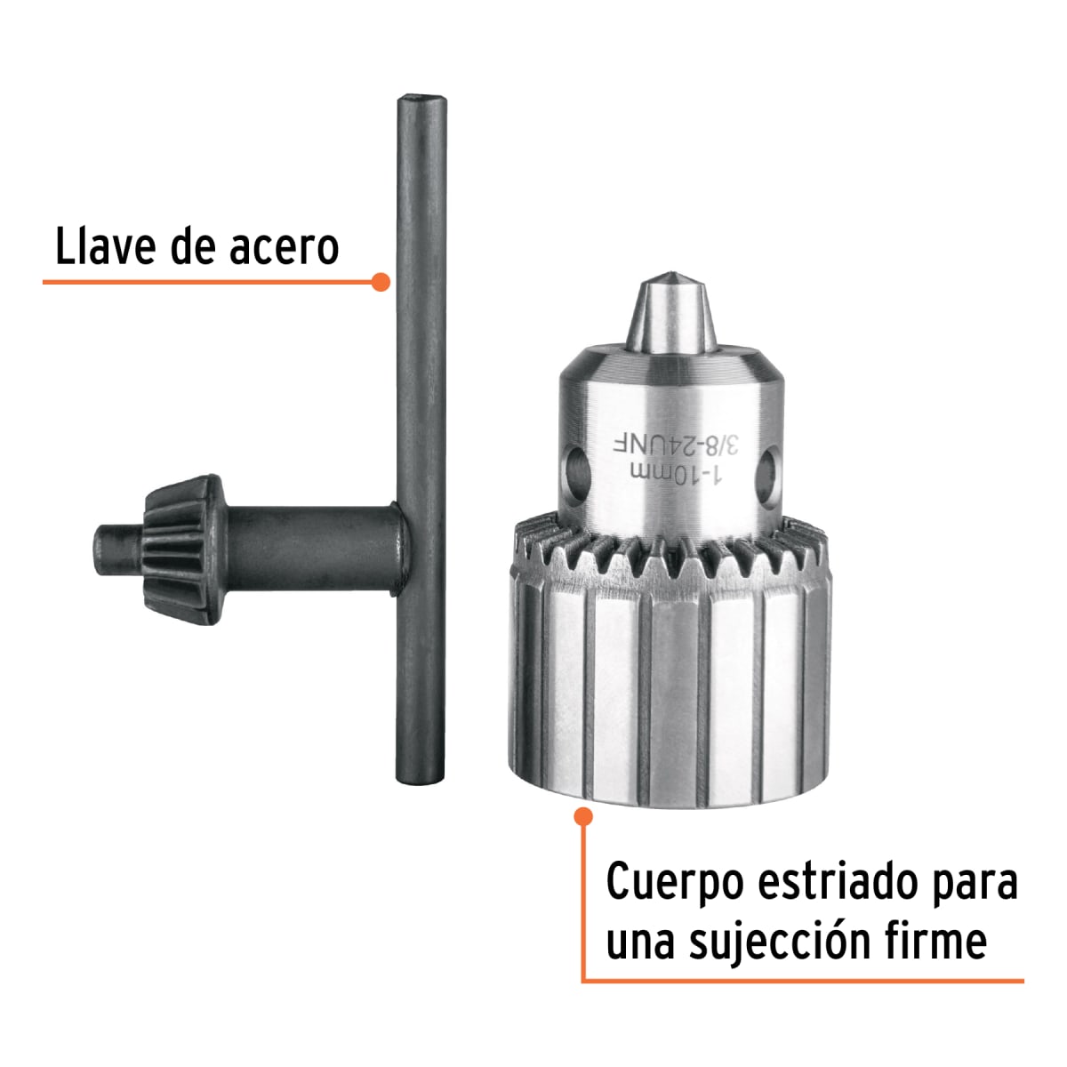 Broquero uso rudo con llave, 3/8´´, Truper2