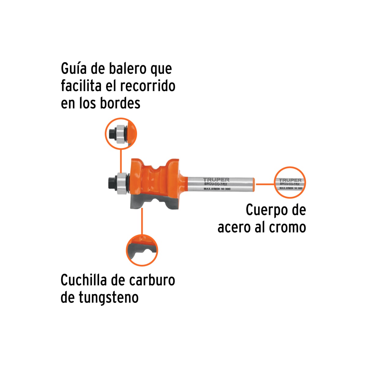 Fresa collarin 7/8'' con rodaje Truper2