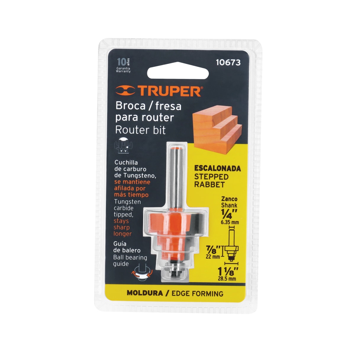 Fresa escalonada 1-1/8'' con rodaje Truper4
