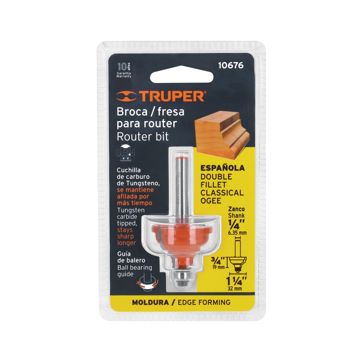 Fresa española 1-1/4'' con rodaje Truper4