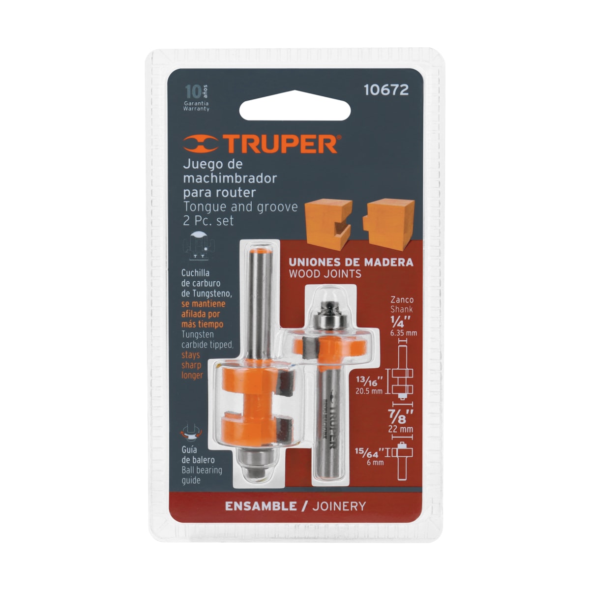 Juego de machimbrador 7/8'' con rodaje Truper4