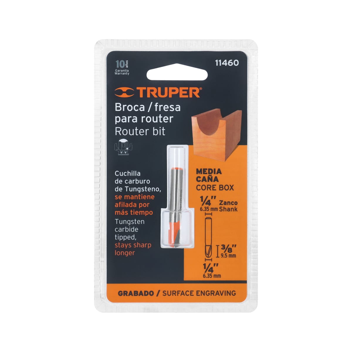 Fresa media caña, 1/4´´, Truper4