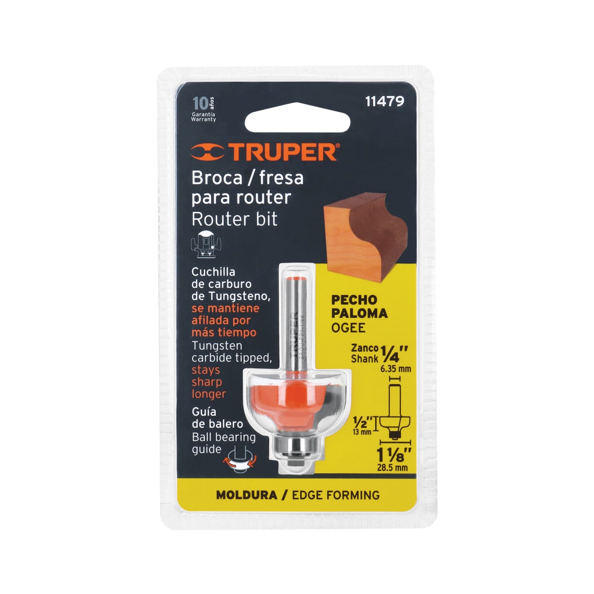 Fresa pecho paloma 1-1/8'' con rodaje Truper4