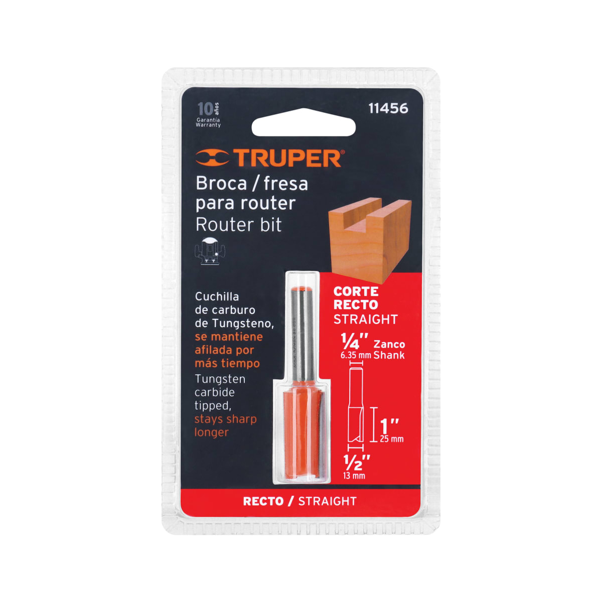 Fresa recta 2 filos, 1/2´´, Truper4