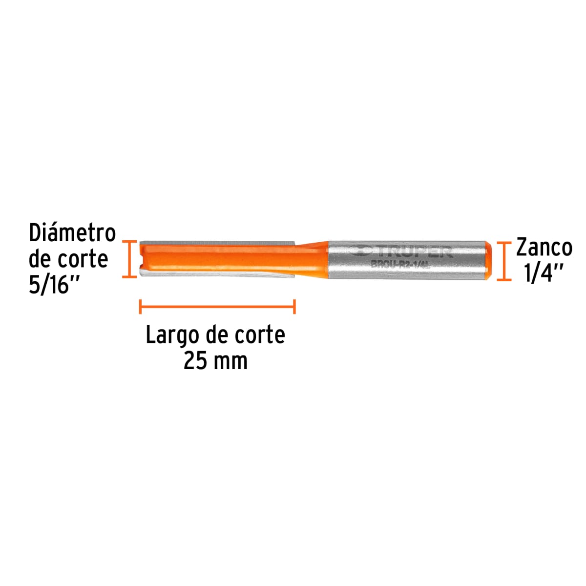 Broca para Router 2 filos 1/4