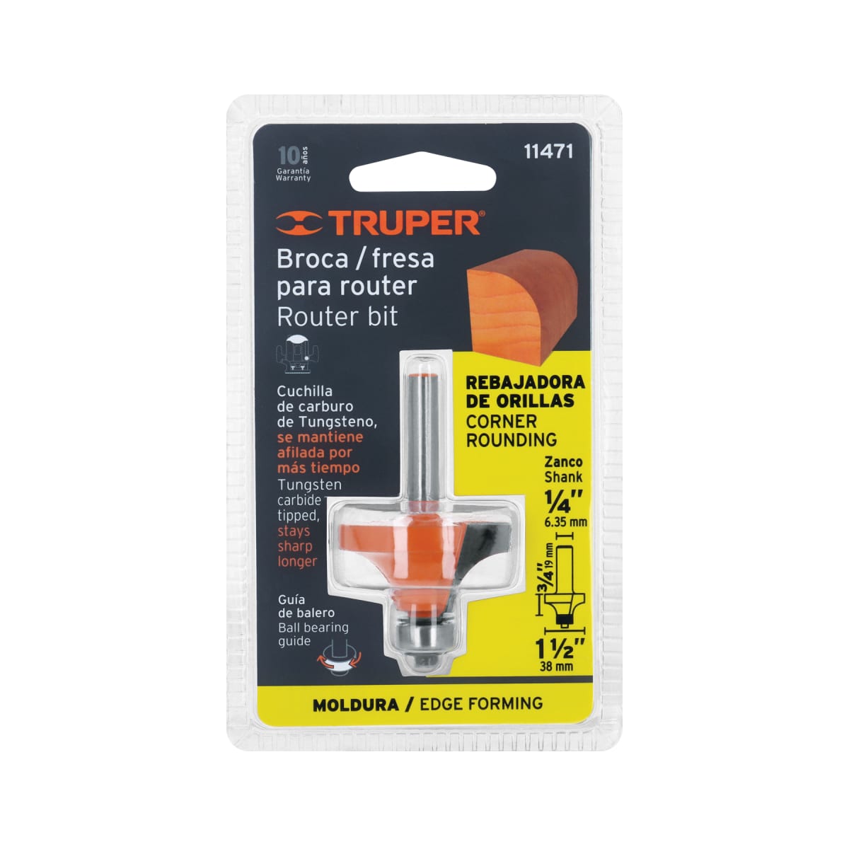 Fresa redondeadora, 1-1/2´´ con rodaje, Truper4