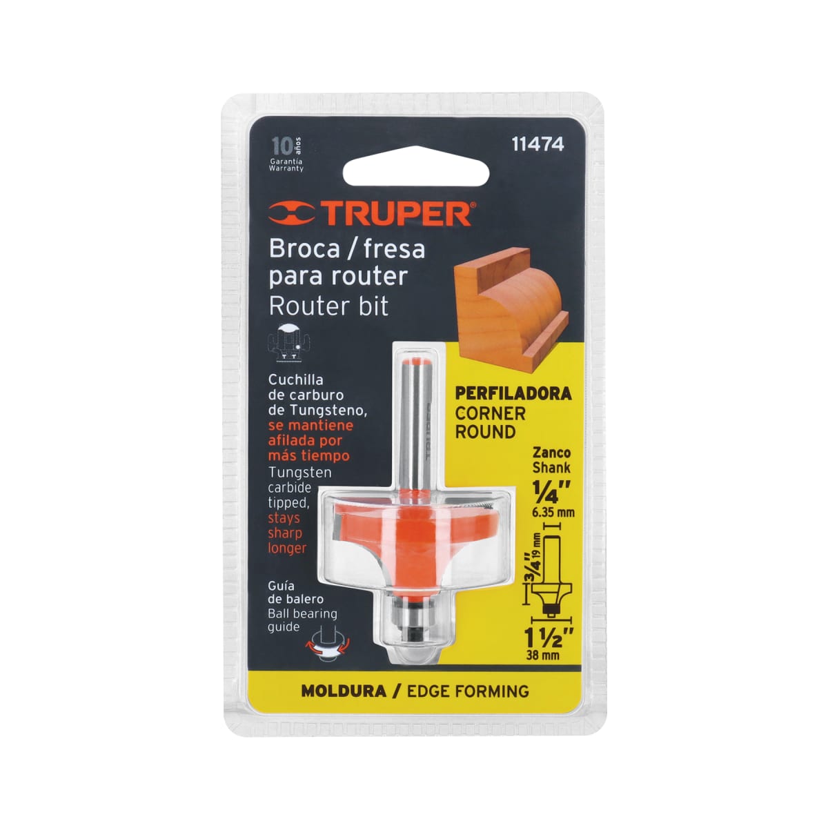Fresa redondeadora de moldura, 1-1/2´´ con rodaje Truper4
