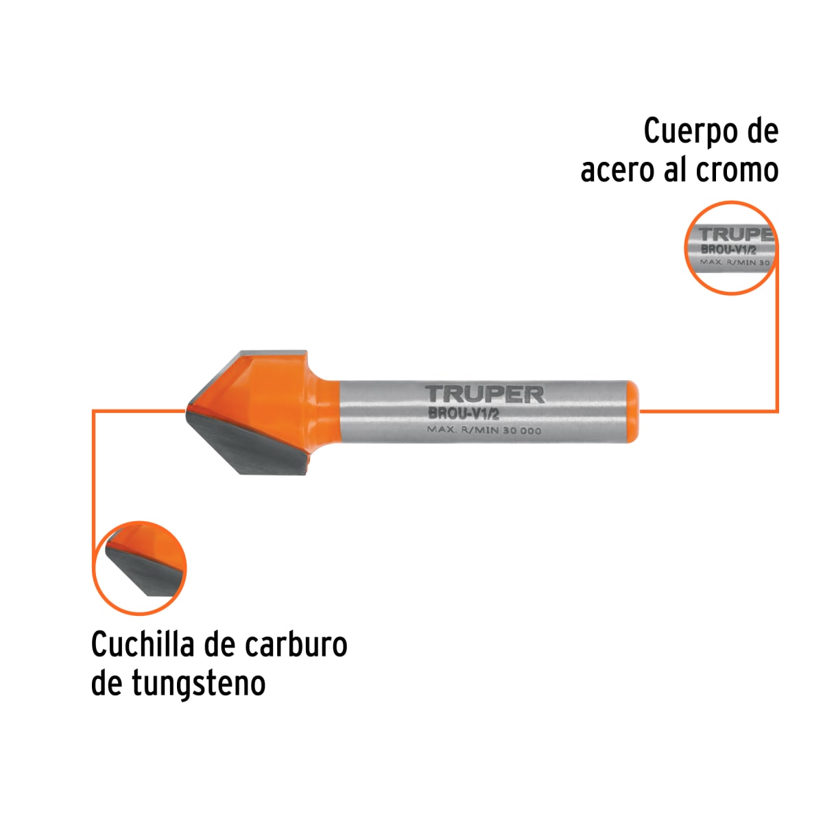 Fresa corte en ´´V´´, 1/2´´, Truper2