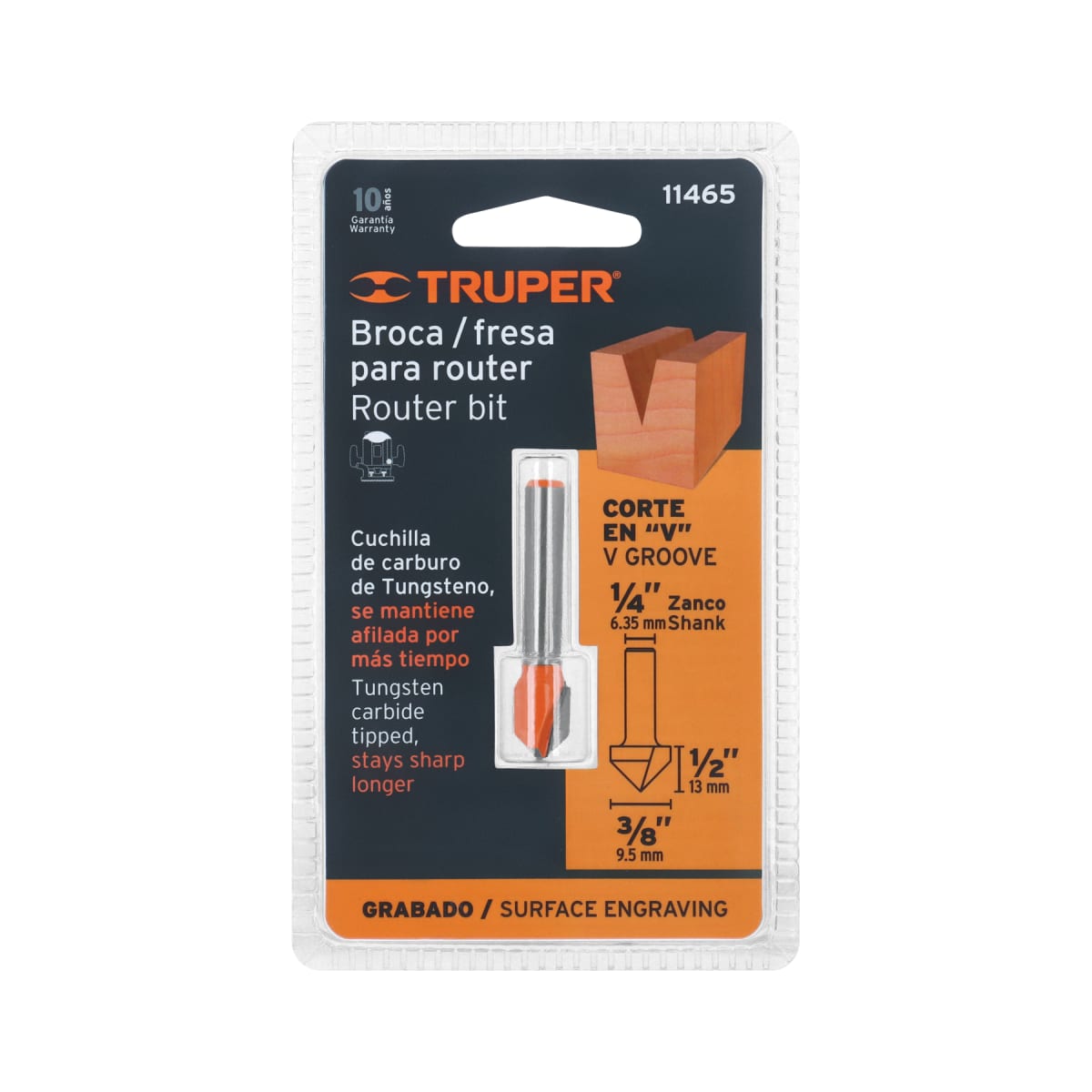 Fresa corte en ´´V´´, 3/8´´, Truper4
