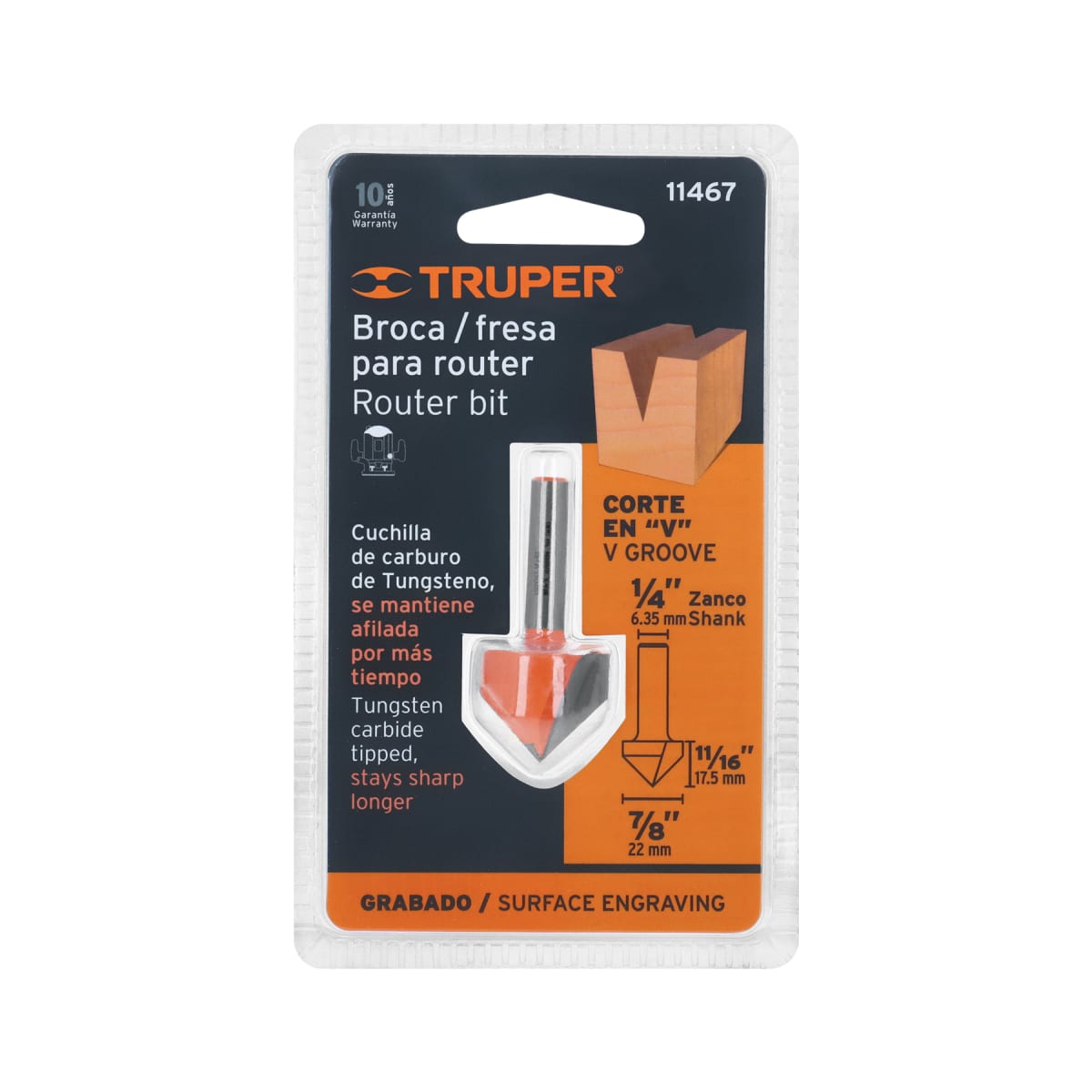 Fresa corte en ´´V´´, 7/8´´, Truper4