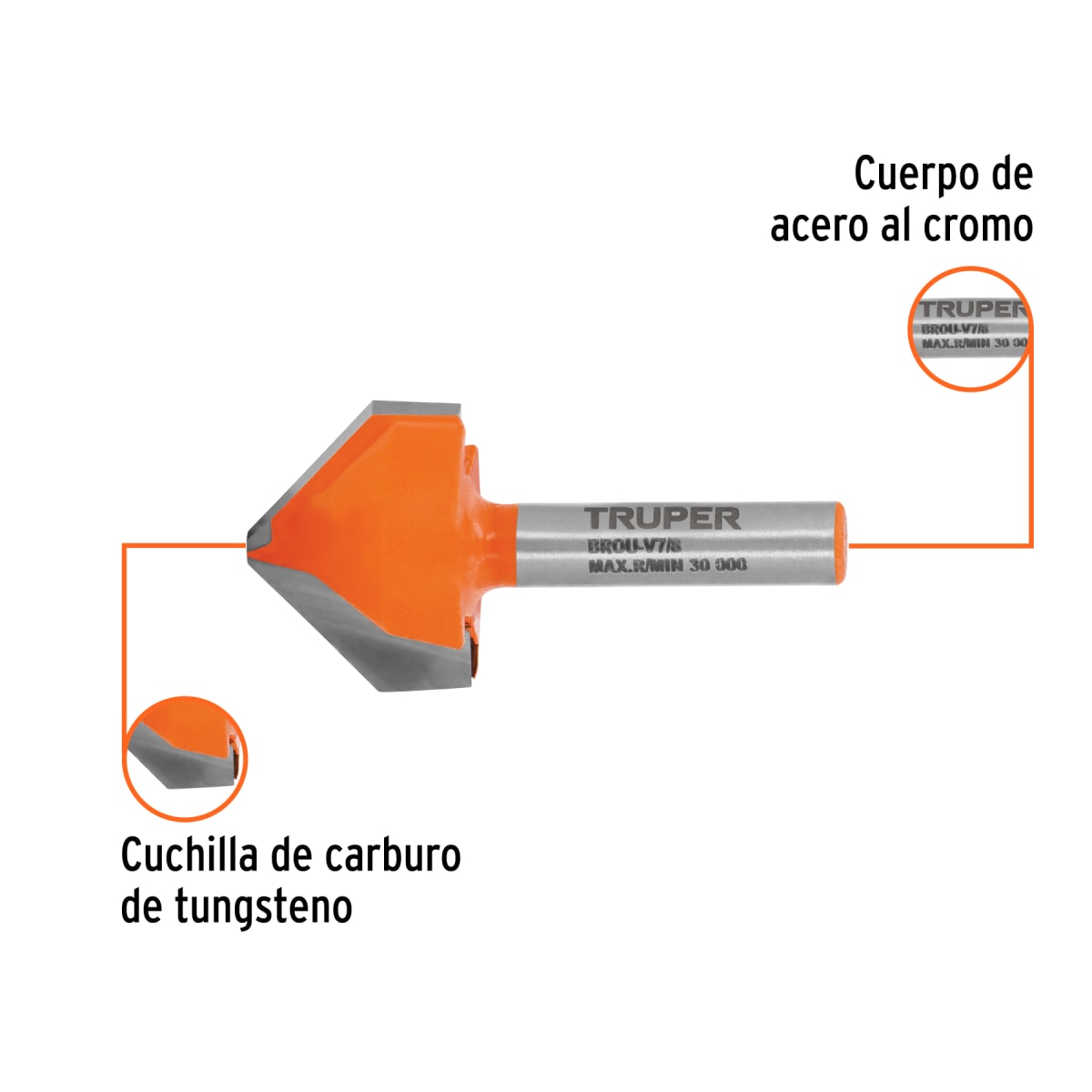 Fresa corte en ´´V´´, 7/8´´, Truper2
