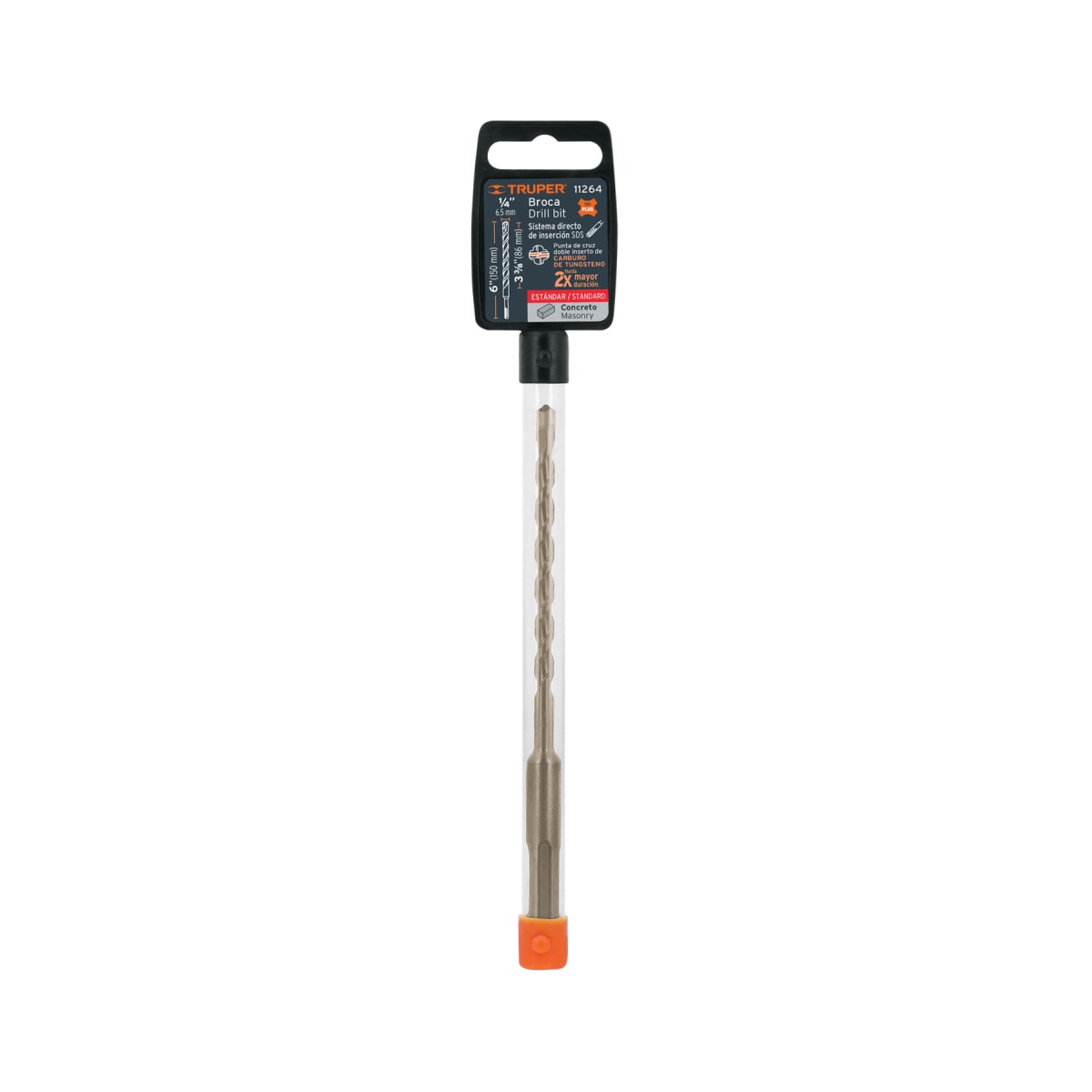 Broca sds plus 1/4 x 6''. truper6