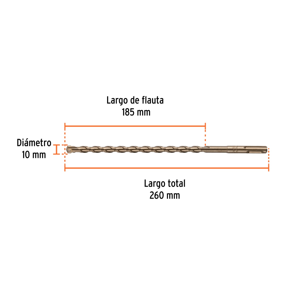 Broca SDS Plus 10 x 260 mm, Truper4