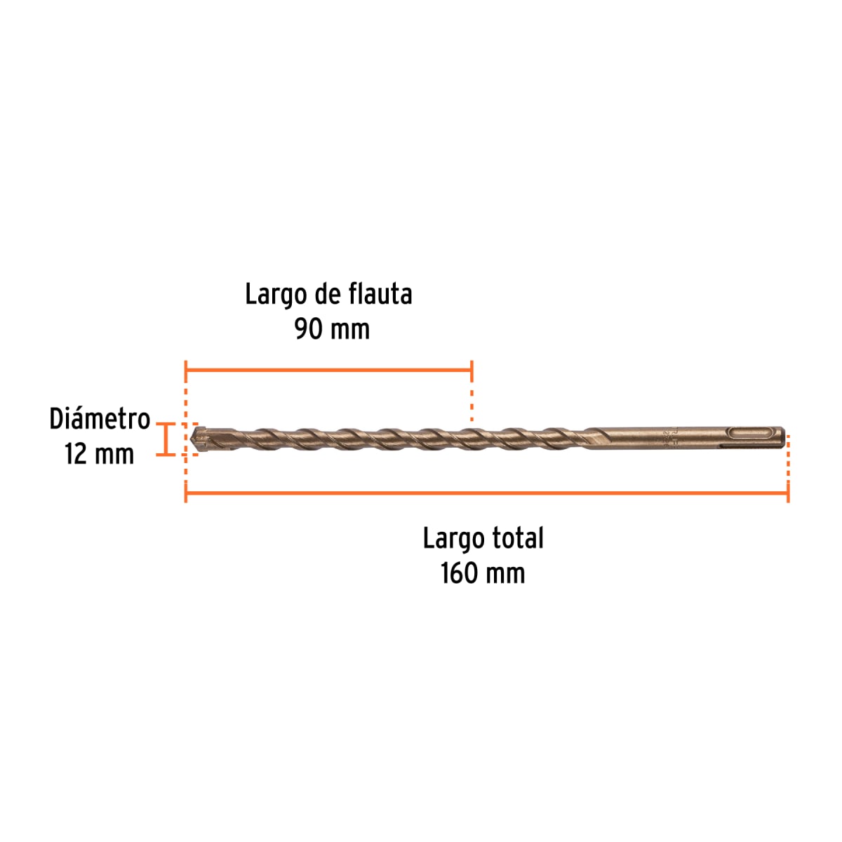Broca SDS Plus 12 x 160 mm, Truper4