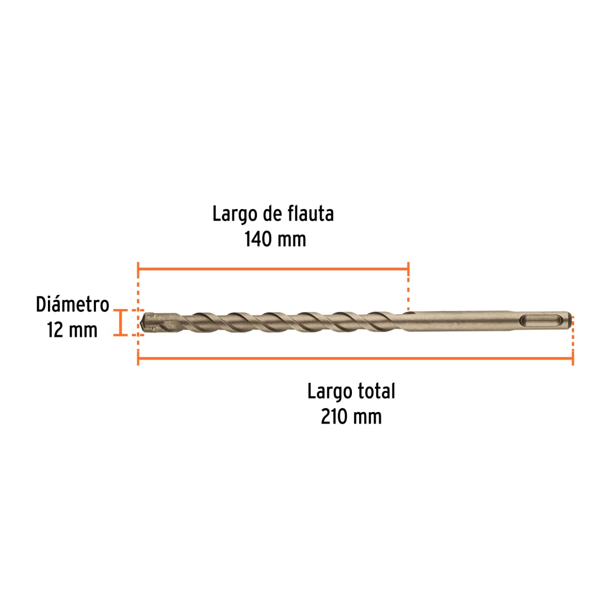 Broca SDS Plus 12 x 210 mm, Truper4