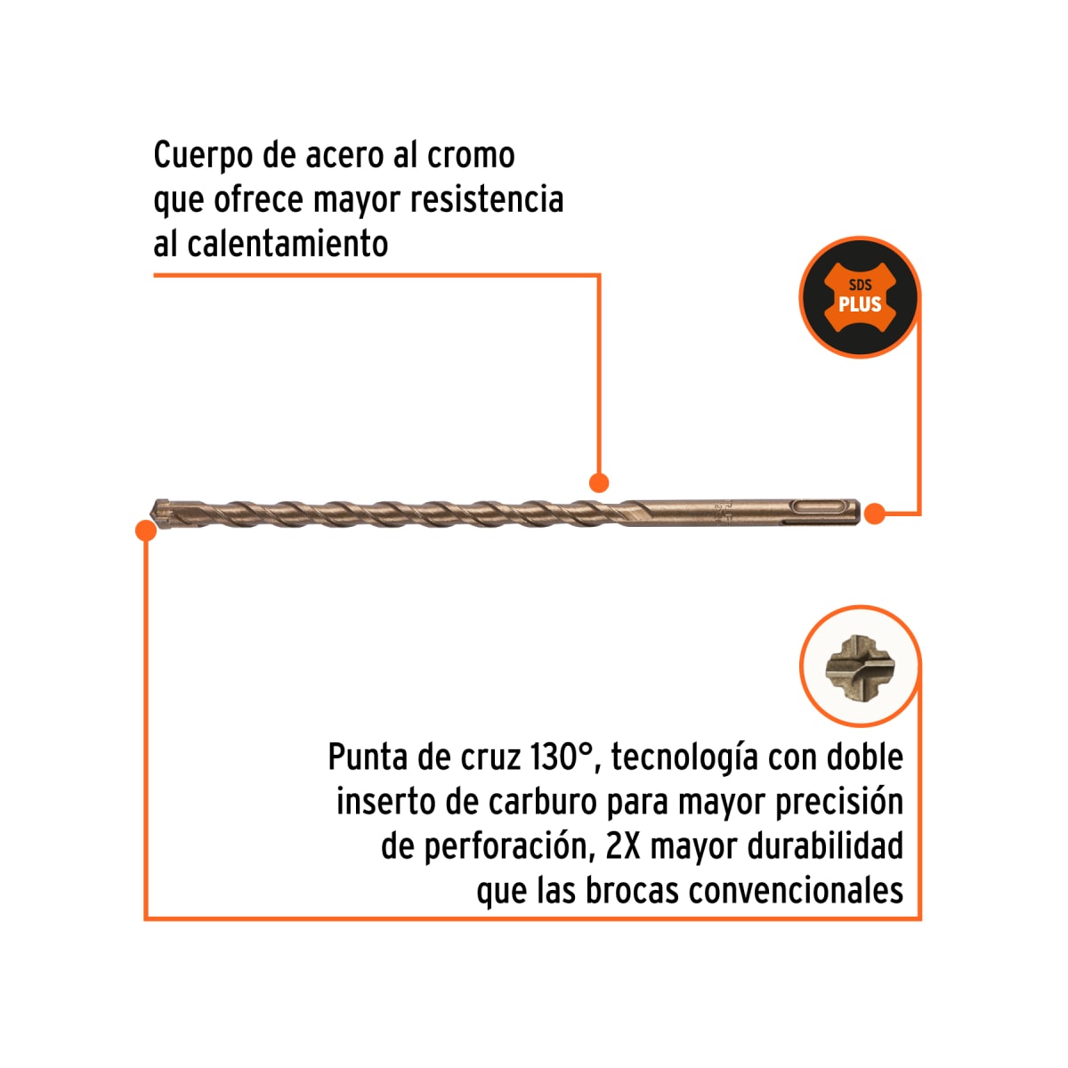 Broca SDS Plus 12 x 260 mm, Truper3
