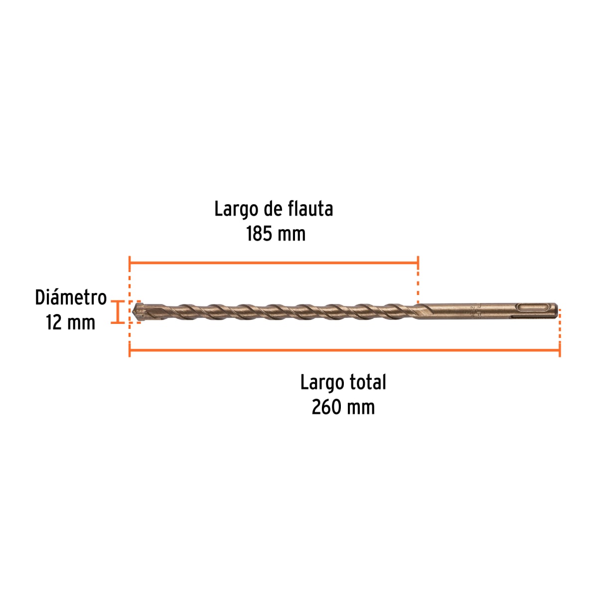 Broca SDS Plus 12 x 260 mm, Truper4